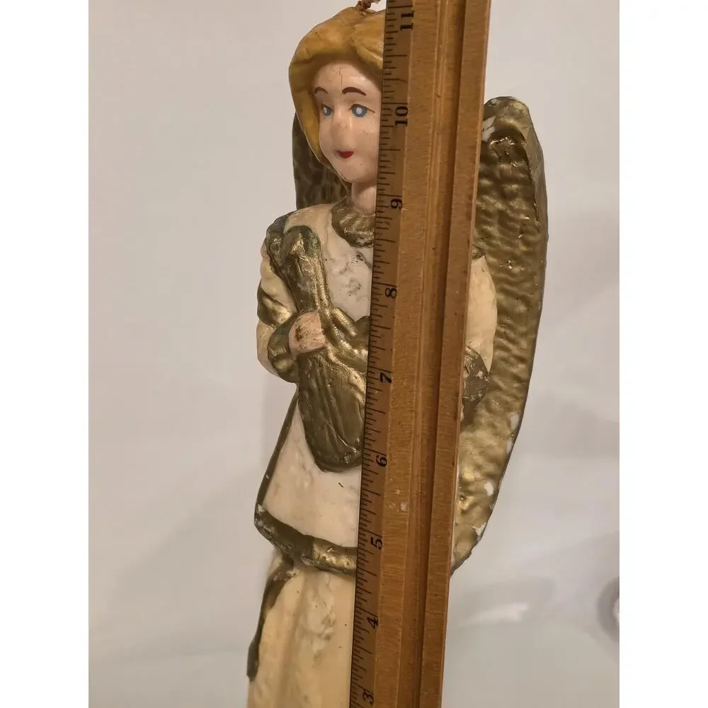 Large vintage Angel cream and gold unused candle HTF